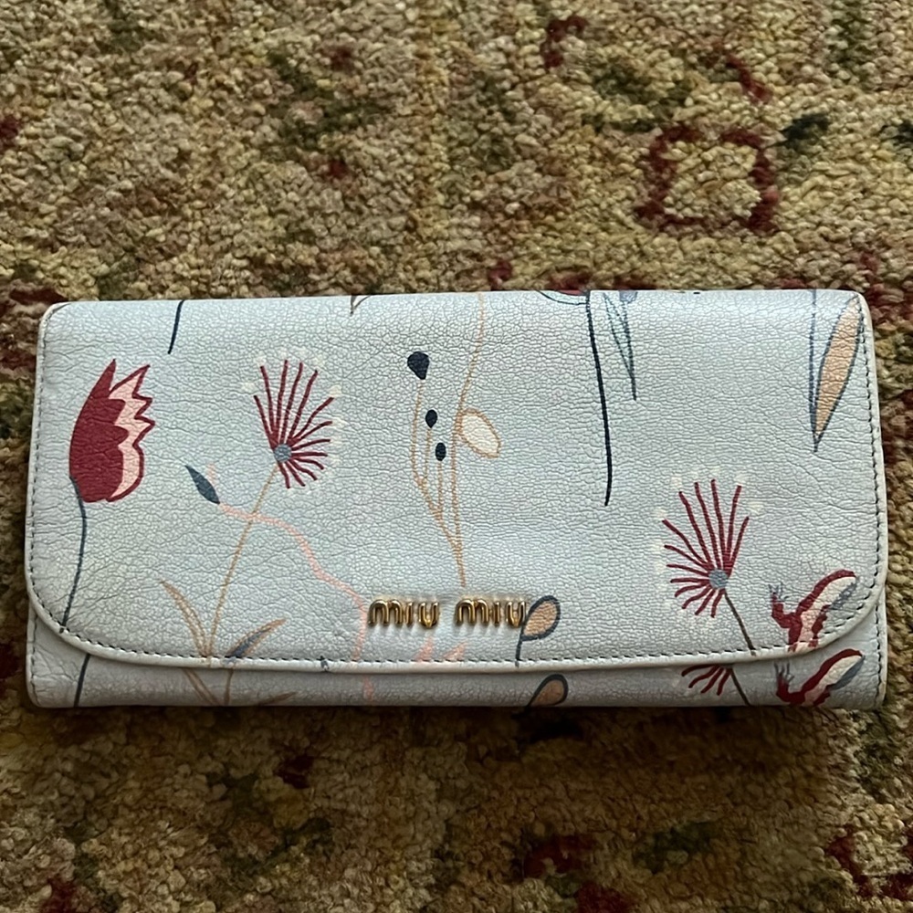 Miu Miu floral leather wallet
